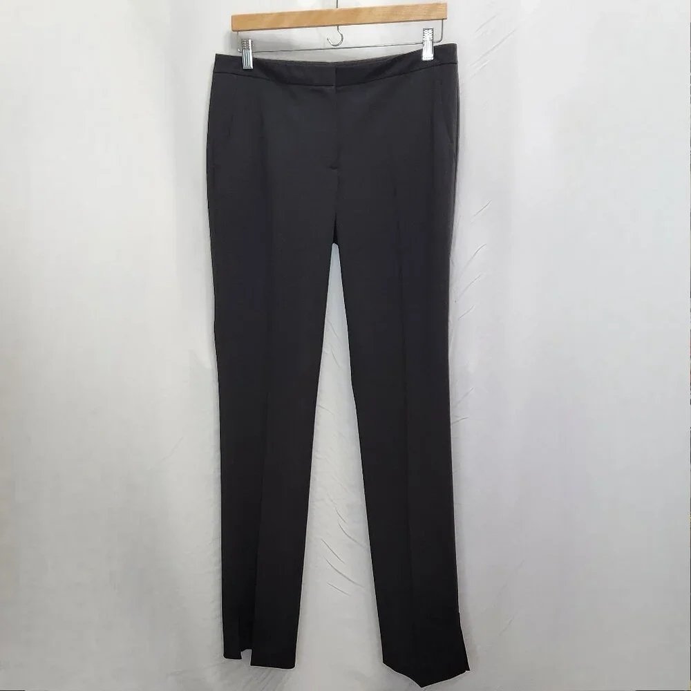T Tahari Dress Pants Womens 8 Black Trousers Office Preppy Side Slits Office S08 - Picture 1 of 7